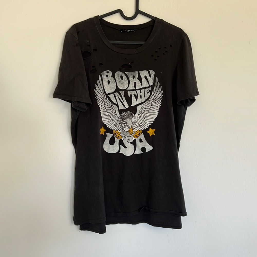 Distressed graphic tee
